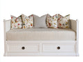Divano letto - Legno - 208 x 99 x 92 cm - Bianco - Stile classico con cassetti