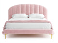 Letto matrimoniale - velluto - 216x176x120 cm - rosa chiaro - stile contemporaneo