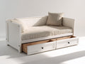 Divano letto - Legno - 210 x 98 x 90 cm - Bianco - Stile classico con cassetti