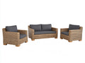 Divani da esterno - rattan intrecciato - tessuto - 166 x 85 x 80 cm - marrone naturale-grigio scuro - stile moderno