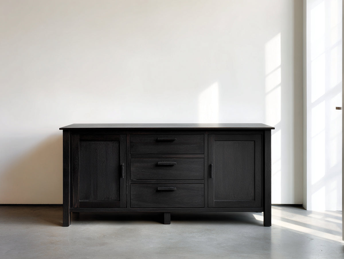Mobile ingresso - legno - 150x42x82 cm - nero - stile moderno