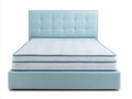 Letto matrimoniale - ecopelle - 212x170x112 cm - azzurro chiaro - stile moderno