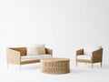 Divani da esterno - rattan intrecciato - tessuto - 152 x 79 x 78 cm - naturale-bianco - stile moderno
