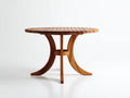 Tavolo da giardino - legno - 120 x 120 x 75 cm - marrone miele - stile moderno con base curva