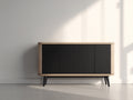 Mobile ingresso - legno - 158x40x83 cm - nero-naturale - stile contemporaneo