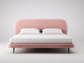 Letto matrimoniale - velluto - 216x176x108 cm - rosa - stile contemporaneo