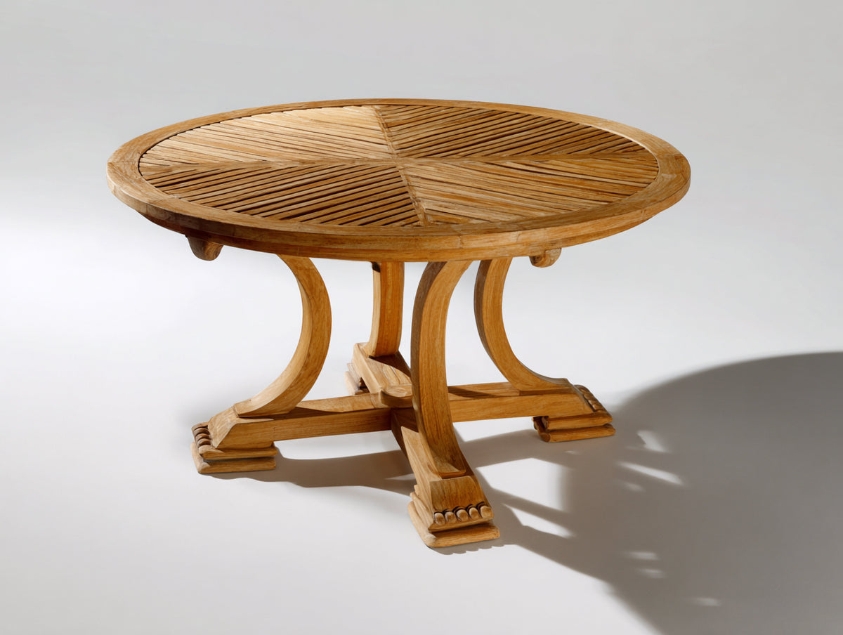 Tavolo da giardino - legno - 120 x 120 x 75 cm - miele naturale - stile classico decorativo