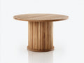 Tavolo da giardino - legno - 126 x 126 x 76 cm - naturale - stile contemporaneo con base scanalata