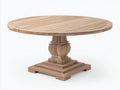 Tavolo da giardino - legno - 132 x 132 x 76 cm - naturale chiaro - stile classico con base a colonna