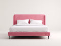 Letto matrimoniale - velluto - 214x174x112 cm - rosa - stile moderno