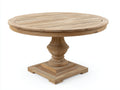 Tavolo da giardino - legno - 124 x 124 x 75 cm - naturale miele - stile classico con piedistallo tornito