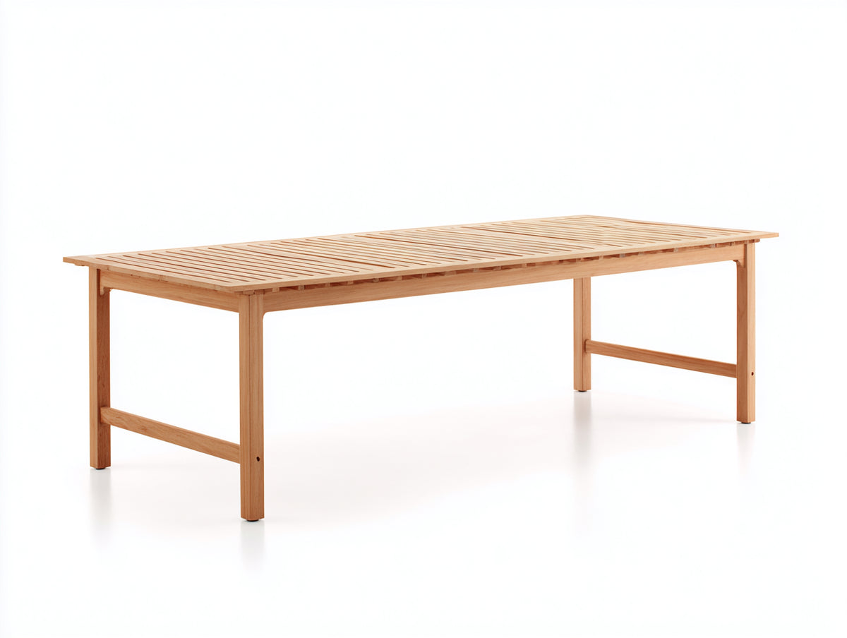 Tavolo da giardino - legno - 228 x 98 x 75 cm - naturale chiaro - stile minimalista