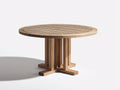 Tavolo da giardino - legno - 118 x 118 x 75 cm - naturale - stile moderno con base geometrica